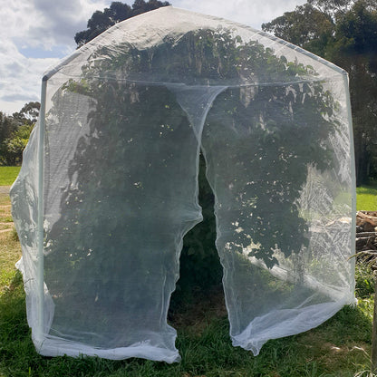 2.8 x 2.4 sq, formed insect net with overlapping door.